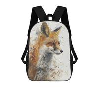 sinyumoney Rustic Fox Profile Children's School Backpack Fashion Casual 17inch 3D Printed School Bags Boy School Backpack Large Backpack