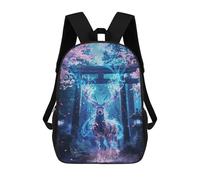 sinyumoney Sacred Deer Sanctuary Art Backpacks Children's Backpacks School Bag 3D Printed Children's School Backpack Fashion Travel Backpacks for Kids Elementary Middle School 17inch