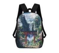 sinyumoney Sacred Falls of The Hidden Shrine Backpacks Kids School Backpack School Bag 3D Printed School Bag for Boys Elementary And Middle School Students 17inch