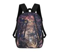 sinyumoney Sacred Sakura Shrine Path School Backpack Fashion Stationery Backpack Waterproof Casual Daypacks for Teenage Girls Boys Women Men 17inch