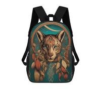 sinyumoney Sacred Spirit Cats Mystical Artwork Kids School Backpack 3D Printed Backpacks Fashion School Bag Rucksacks for Boys Elementary And Middle School Students 17inch