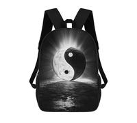 sinyumoney Sacred Yin And Yang Backpack School Bag School Secondary High School College Backpack Travel for Teenage Girls Boys Women Men 17inch