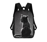 sinyumoney Sad Cat Backpack School Bag Secondary Causal Travel High School Bags - Perfect for Travel, Work And Daily Use 17inch