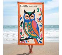 sinyumoney Saguaro National Park Owl GSM Washable Towels Soft Highly Absorbent Beach Towel for Swimming Pool Camping Beach 130cm*80cm