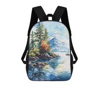 sinyumoney Sail Mountain View Backpack, Children's Backpack, Student School Bag Bookbag Rucksack, 3D Printed School Bag for Boys Girls 17inch