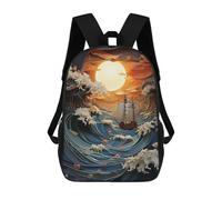 sinyumoney Sailboat in Storm Art Children's Backpacks School Backpack 3D Printed Backpack for Kids Travel Rucksacks Book Bags Kids School Bag 17inch