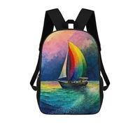 sinyumoney Sailboat with Rainbow Sails Rucksack Rucksack Casual Daypacks School Work Travel Bag- Perfect for Travel, Work And Daily Use 17inch