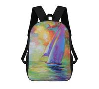 sinyumoney Sailboats in The Sea School Backpack Lightweight Casual Daypack School Backpacks for Boys/Girls/Teenagers 17inch