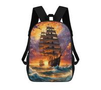 sinyumoney Sailing at Sundown School Backpack Lightweight Airport College Students Back Pack for Teenage Girls Boys Women Men 17inch
