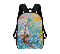 sinyumoney Sailing at Sunset Children's 17 Inch School Backpack 3D Printed Cool Knapsack for Kids Travel Rucksacks Book Bags Kids School Bag