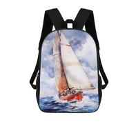 sinyumoney Sailing Boat Art Backpack School Bag Travel College Rucksack Backpacks for Camping Outdoor Adventures And Daily Travel 17inch