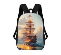 sinyumoney Sailing Into The Sunset -1 Children's Backpack, Schoolbag Large Capacity Students Bookbag Rucksack Knapsack for Boys Girls Adults Teen 17inch