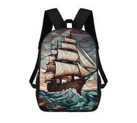 sinyumoney Sailors Journey Backpack School Business Durable Laptop Bag for Camping Outdoor Adventures And Daily Travel 17inch