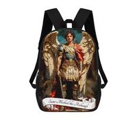 sinyumoney Saint Archangel Michael School Backpack Secondary Causal Travel High School Bags for Teenage Girls Boys Women Men 17inch