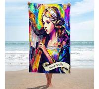 sinyumoney Saint Cecilia's Harp Symphony -3 GSM Washable Towels Super Soft Absorbent Beach Towel for Spa Gym Hotel & Everyday Bathroom One Size