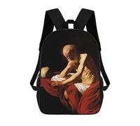sinyumoney Saint Jerome in Penitence Backpack School Bag Water Resistant School Bag Business Backpack - Perfect for Travel, Work And Daily Use 17inch