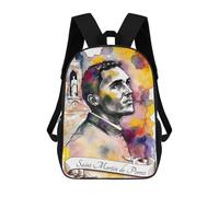 sinyumoney Saint Martin De Porres School Backpack Large Water Resistant Laptop Backpack for Boys/Girls/Teenagers 17inch