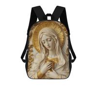 sinyumoney Saint Mary Magdalene Kids School Backpack School Bag 3D Printed School Bag for Boys Elementary And Middle School Students 17inch