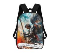 sinyumoney Saint Michael Archangel School Backpack Large Water Resistant Laptop Backpack for Girls Boys Teenage 17inch
