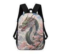 sinyumoney Sakura Dragon Chinese Backpack Kids School Bag Boys Cartoon 3D Print Students Schoolbag Laptop Daypack for Boys Girls 17inch
