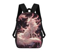 sinyumoney Sakura Kitsune Fox School Backpack School Bags For Girls Boys Backpack With Pocket Fashion School Bag Kids Backpack 17inch