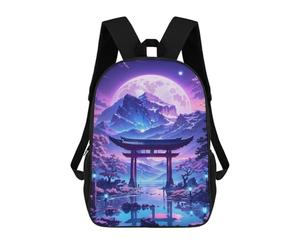 sinyumoney Sakura Moonlit Lake School Backpack Secondary Causal Travel High School Bags for Camping Outdoor Adventures And Daily Travel 17inch
