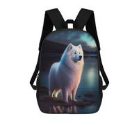 sinyumoney Samoyed Animal Dogs Backpack 3D Printed Kids School Backpack High Capacity Travel Backpacks Book Bags Kids Backpack 17inch
