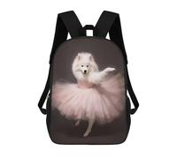 sinyumoney Samoyed Ballerina School Backpack Work Laptop Backpack Rucksack Bag for Teenage Girls Boys Women Men 17inch