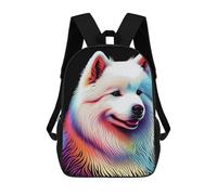 sinyumoney Samoyed Colorful Backpack School Bag Large Water Resistant Laptop Backpack for School/Work/Travel 17inch