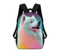sinyumoney Samoyed Colorful Dog Backpack 3D Printed Children's School Backpack Kids Travel Backpacks High Capacity Book Bags Children's Backpack Rucksack 17inch