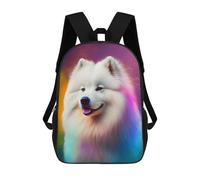 sinyumoney Samoyed Dog Colorful Backpack School Lightweight Schoolbag Dayback Bookbag College for Men/Women 17inch