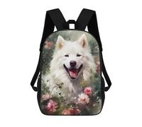 sinyumoney Samoyed Dog Watercolor School Bags Work Laptop Backpack Rucksack Bag- Perfect for Travel, Work And Daily Use 17inch