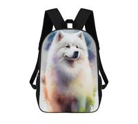 sinyumoney Samoyed Drawn Backpacks Kids Student Schoolbag 3D Printed Backpacks Elementary And Middle School Students Backpacks for Boys Girls 17inch