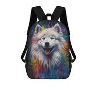 sinyumoney Samoyed Painting School Bags Water Resistant School Bag Business Backpack - Perfect for Travel, Work And Daily Use 17inch