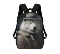 sinyumoney Samoyed The Gangster Backpack School Water Resistant Computer Rucksack for Boys/Girls/Teenagers 17inch