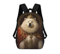 sinyumoney Samoyed The King Backpack School Bag Daypacks Business Backpack Water Resistant Bookbag for Girls Boys Teenage 17inch