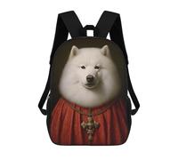sinyumoney Samoyed The Pope Print Children's Backpack School Bag for Adult And Kids Travel Daypack 17inch
