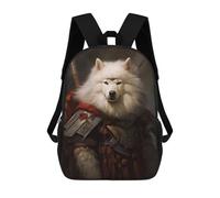 sinyumoney Samoyed Viking Backpack School Fashion Stationery Backpack Waterproof Casual Daypacks for Campus Outdoor Travel Sports 17inch