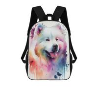 sinyumoney Samoyed Watercolor School Backpack Work Laptop Backpack Rucksack Bag for Teenage Girls Boys Women Men 17inch