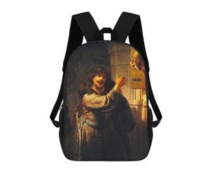 sinyumoney Samson Threatening A Man School Backpack 3D Printed Children's 17inch Backpacks Bag Bookbag for Kids Boy Girl Book Bags Kids School Bag Travel Rucksacks
