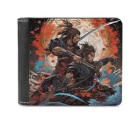 sinyumoney Samurai Clash Epic Battle Art 3D Print Clutch Purse Coin Pocket ID RFID Blocking Banknote Compartments Purse Youth Guys 11.7cm*9.5cm