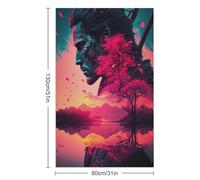 sinyumoney Samurai Reflections Digital Art Towels Bathroom Super Soft Feel Goal Design Beach Towel Travel Essentials for Pool Or Bath 130cm*80cm