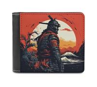 sinyumoney Samurai Sunset -1 3D Print Clutch Purse Card Slots Coin Slots Note Section Stylish Durable Leather Wallet Youth Guys 11.7cm*9.5cm