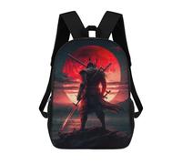 sinyumoney Samurai Sunset Fantasy Art Print Fashion Student School Backpack Suitable for Boys Girls Kids Casual Outdoor Travel Essential Daypack 17inch