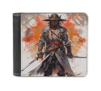sinyumoney Samurai Warrior Art-2 3D Print Wallet Credit Cards Coins RFID Blocking Stylish Banknote Compartments Purse Everyday Use 11.7cm*9.5cm