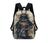 sinyumoney Samurai Warrior Art Print Backpacks, Kids Backpack Student School Bag 3D Printed Travel Backpacks Fashion Accessory Backpack Children Waterproof School Bags 17inch