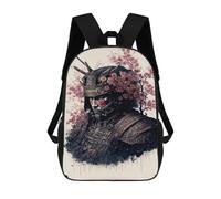 sinyumoney Samurai Warrior with Cherry Blossoms Print Children's Backpack School Bag for Adult And Kids Travel Daypack 17inch