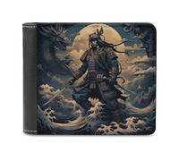sinyumoney Samurai Warrior with Dragon 3D Print Clutch Purse Credit Card Cash Id Holder Leather Compartments Soft Convenient Wallets 11.7cm*9.5cm
