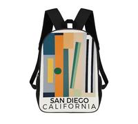 sinyumoney San Diego California Backpack School Bag School Secondary High School College Backpack Travel for Girls Boys Teenage 17inch