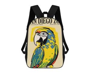sinyumoney San Diego Zoo Poster 3D Printed 17 Inch School Backpack Casual Children's Backpacks 3D Printed for Boys Elementary And Middle